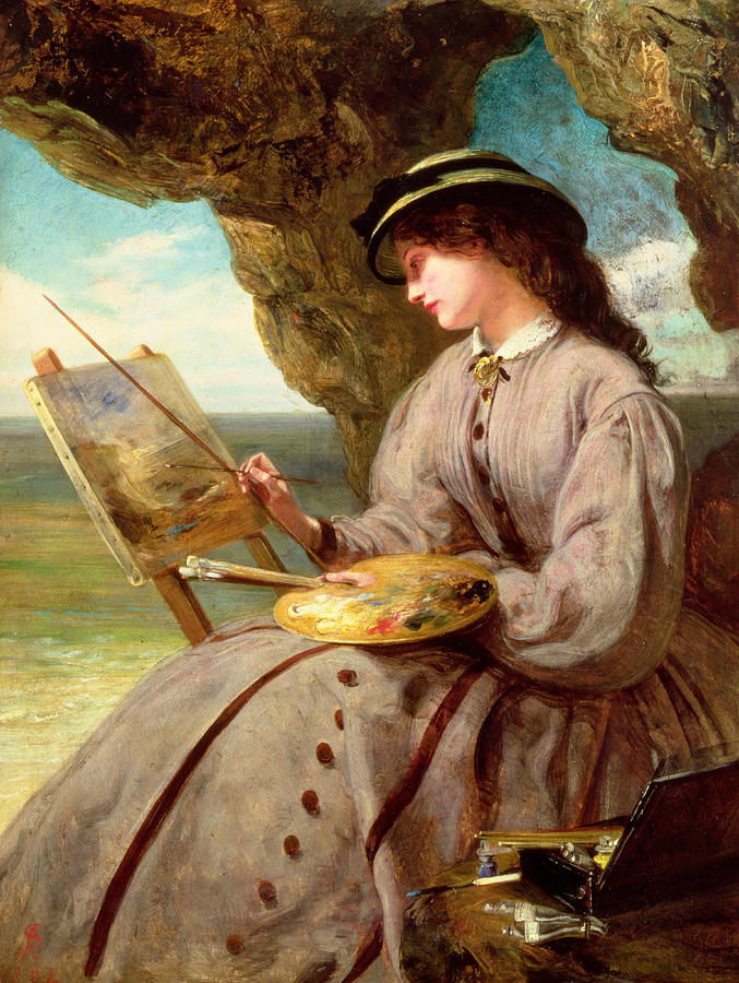 Portrait Painting - The Fair Amateur by Abraham Solomon