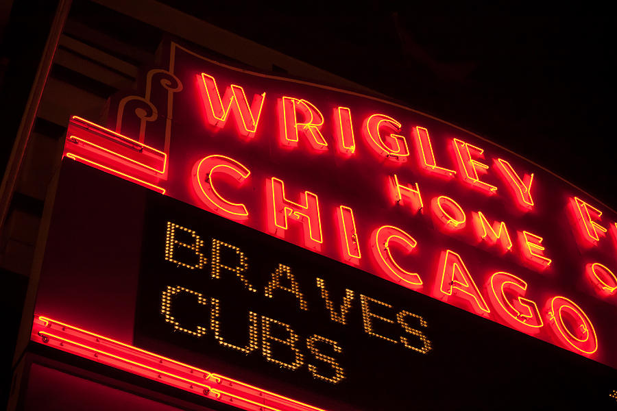 Chicago Photograph - The Famous Wrigley Field Sign by Anthony Doudt