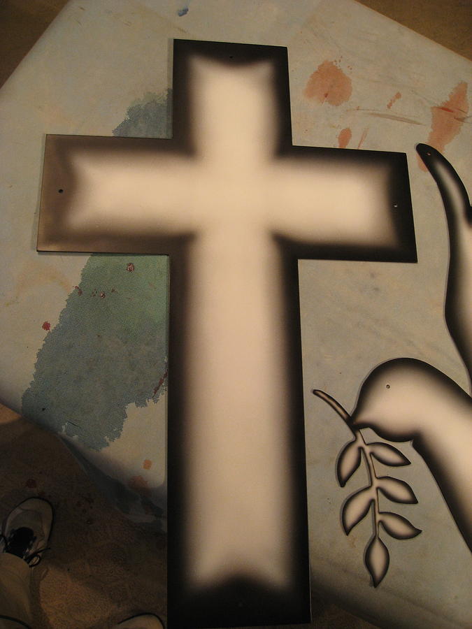 The Finished Cross Sculpture by Rick Roth