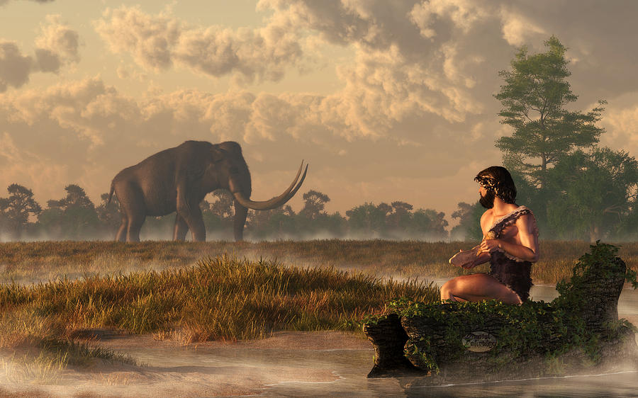 Prehistoric Digital Art - The First American Wildlife Artist by Daniel Eskridge