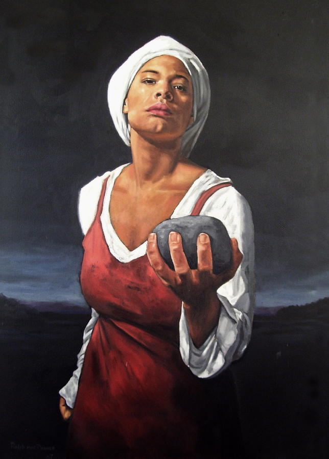 Figurative Painting - The First Stone by Ralph Macdonald