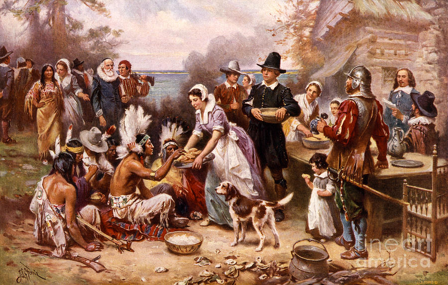 The First Thanksgiving 1621 Photograph by Photo Researchers