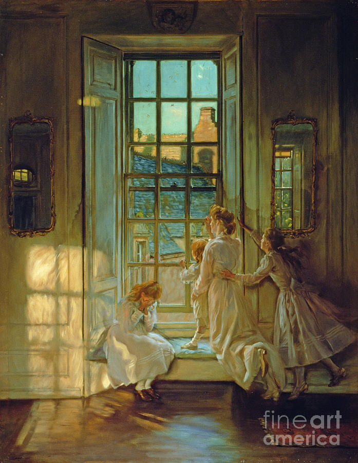 Fall Painting - The Flight of the Swallows by John Henry Lorimer