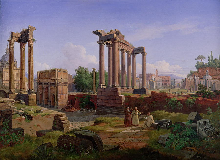 Tree Painting - The Forum Rome  by Gustav Palm