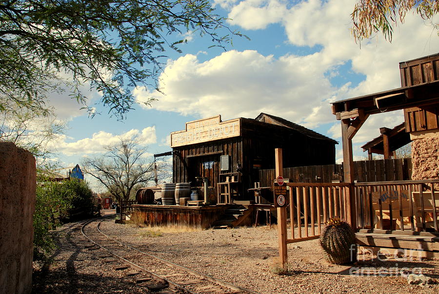 Saguaro National Park Photograph - The Freight Depot in Old Tuscon Arizona by Susanne Van Hulst