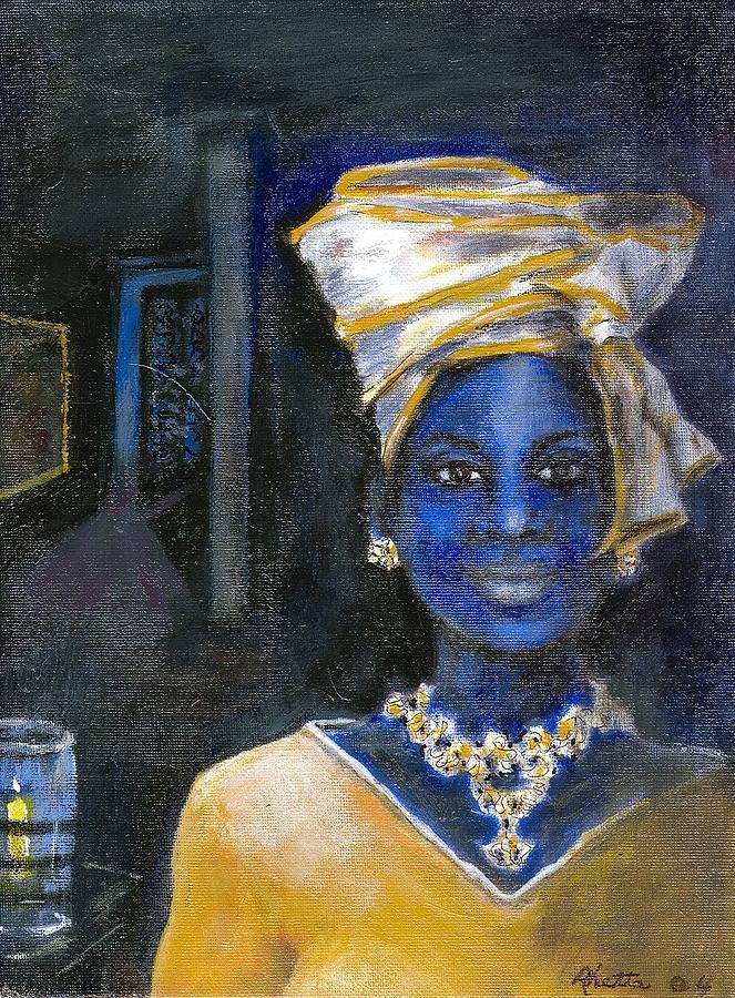 Woman Painting - The gaze by Rhetta Hughes