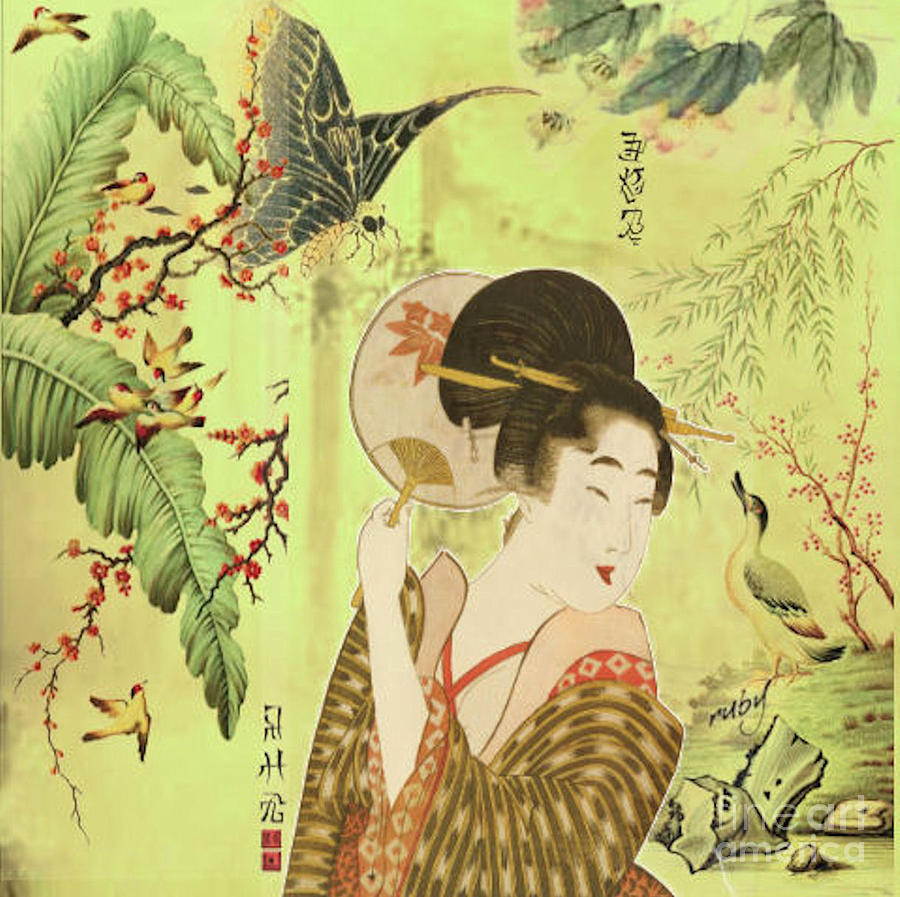 The Geisha Digital Art by Ruby Cross
