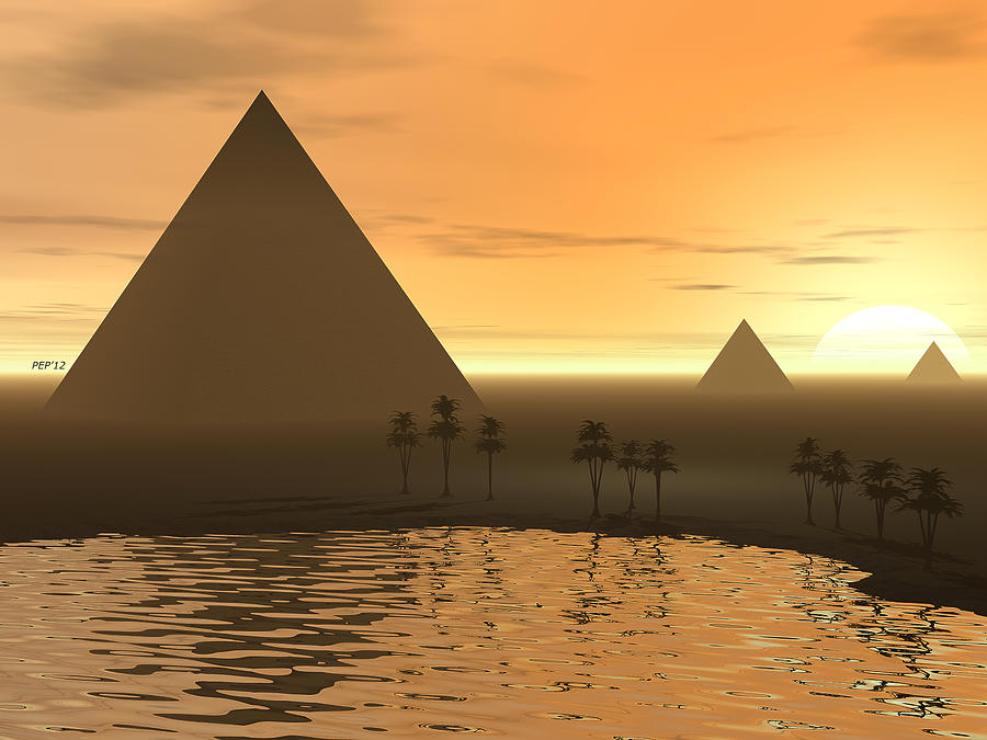 The Giza Necropolis Digital Art by Phil Perkins