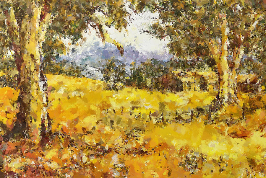 Impressionism Painting - The Golden Valley by Georgiana Romanovna