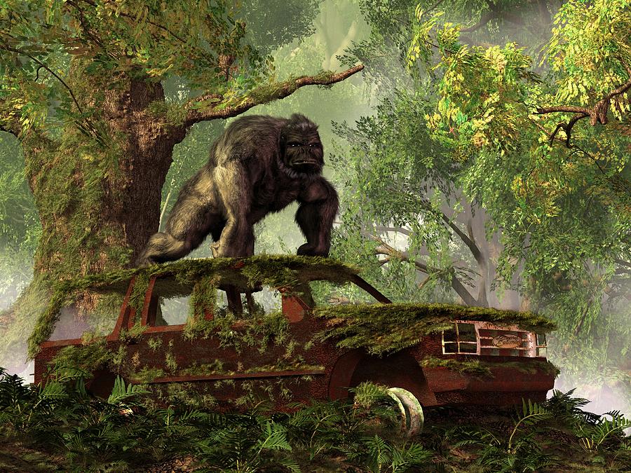 The Gorillas SUV Digital Art by Daniel Eskridge