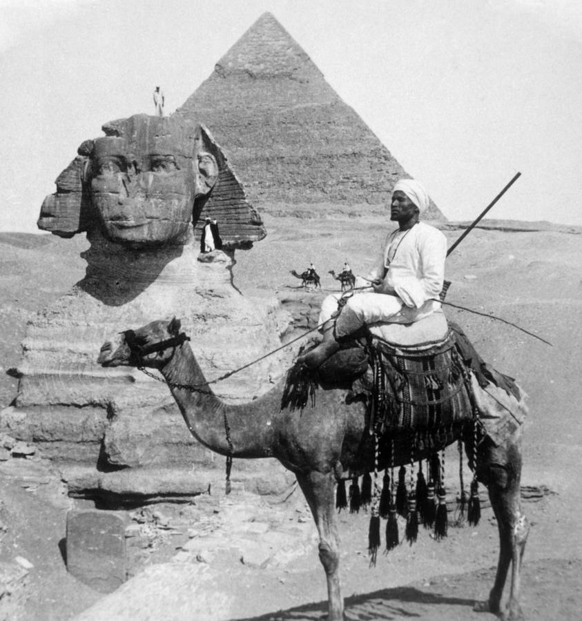 Ancient Egypt Photograph - The Great Pyramid And The Sphinx, 1896 by Everett