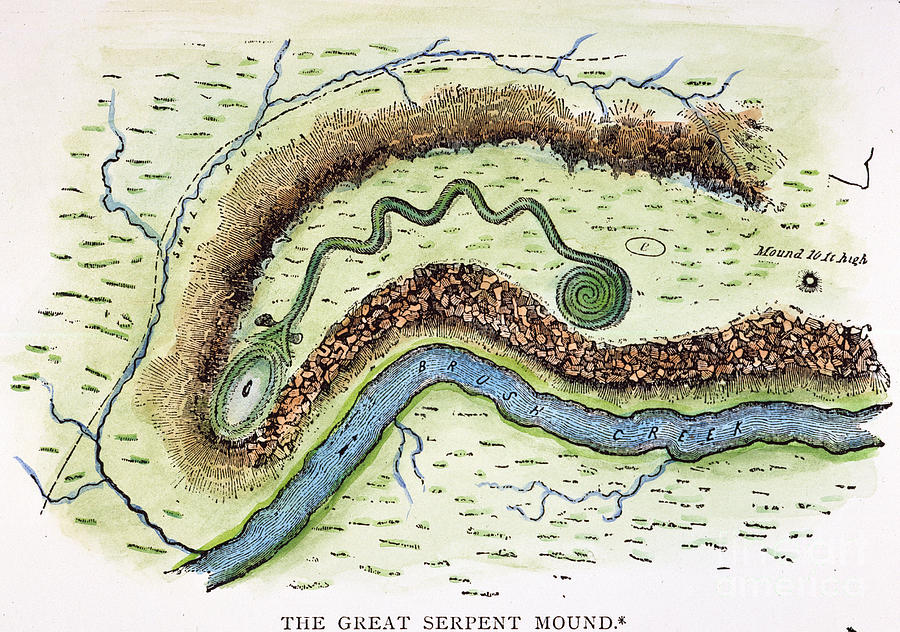 The Great Serpent Mound Photograph by Granger