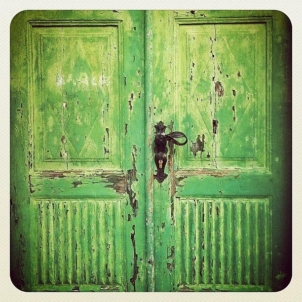 Croatia Photograph - The #green #door In #labin #croatia by Marianne Hope