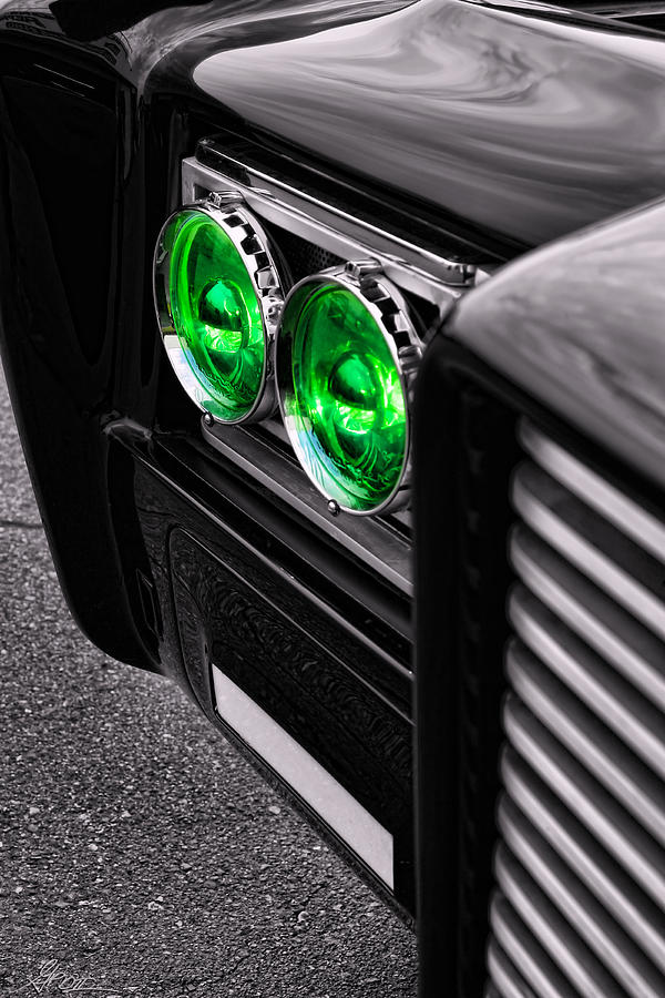 Car Photograph - The Green Hornet - Black Beauty Close Up by Gordon Dean II