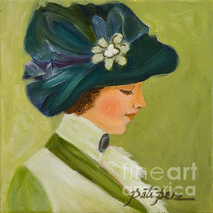 The Green Velvet Hat Painting by Pati Pelz