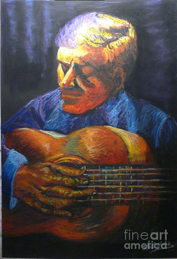 The Guitarrist Painting by Marieve Ortiz