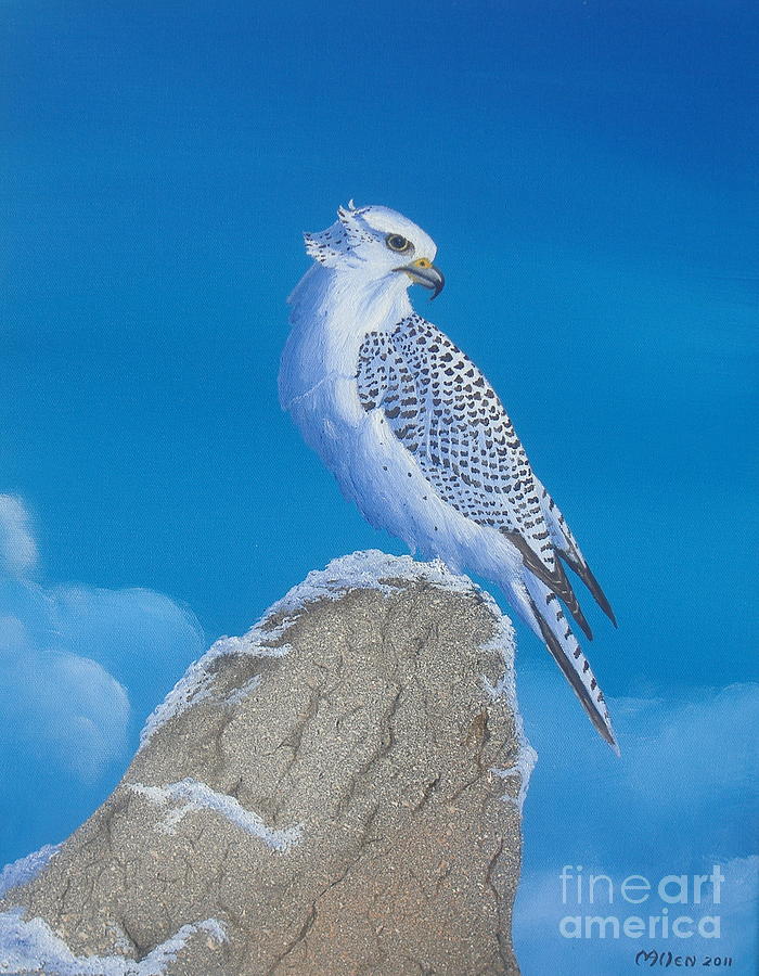 The Gyr Falcon Painting by Michael Allen