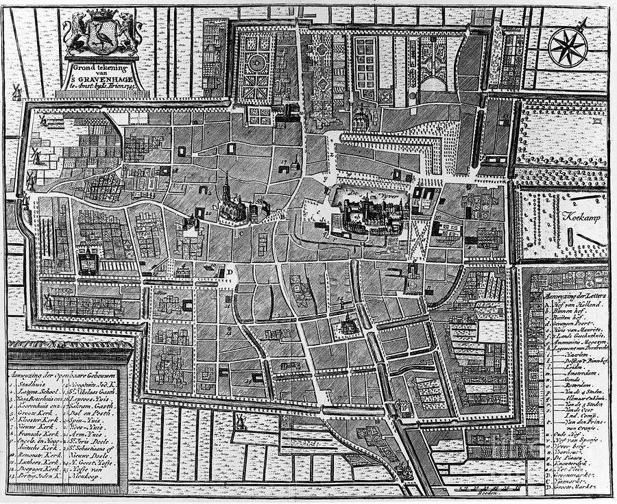 City Photograph - The Hague: Map, 1745 by Granger