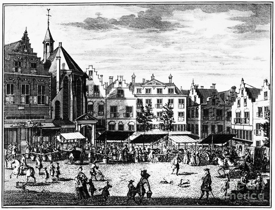 Architecture Photograph - The Hague: Market, 1727 by Granger