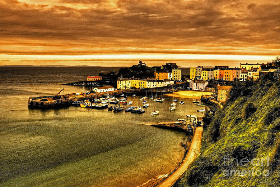 Boat Photograph - The Harbour at Tenby  by Rob Hawkins