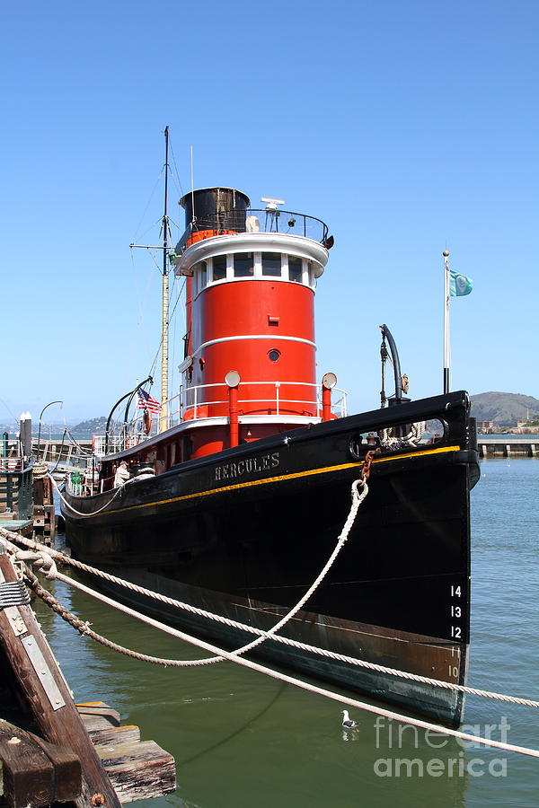 The Hercules . A 1907 Steam Tug Boat At The Hyde Street Pier in San Francisco California . 7D14138 Photograph by Wingsdomain Art and Photography