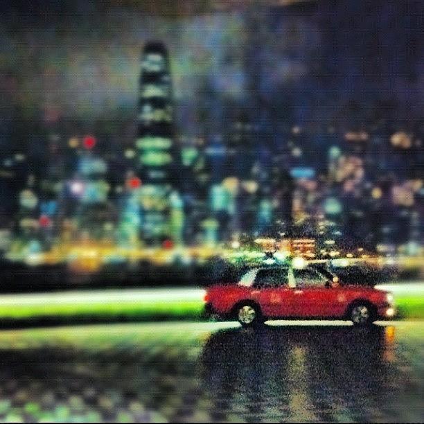 Skyline Photograph - The #hk #skyline And An #hk Taxi In A by Priyanka Boghani