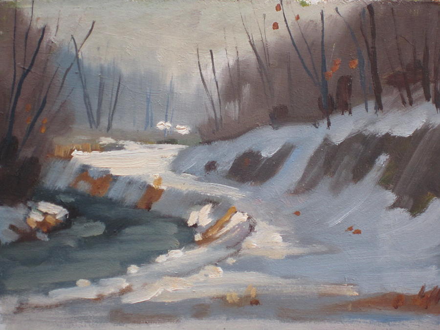 The Housatonic In Winter Painting by Len Stomski