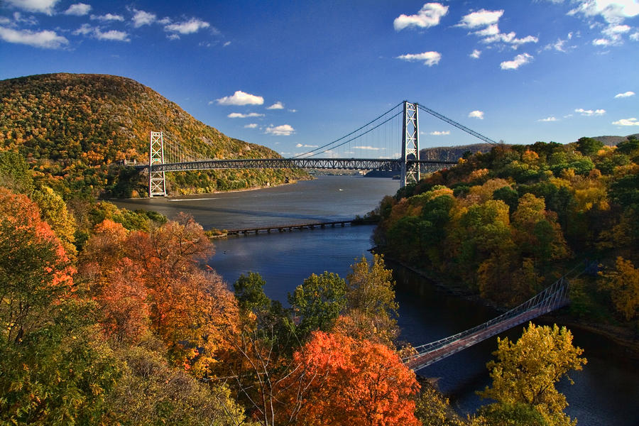 The Hudson River Valley In Autumn by June Marie Sobrito