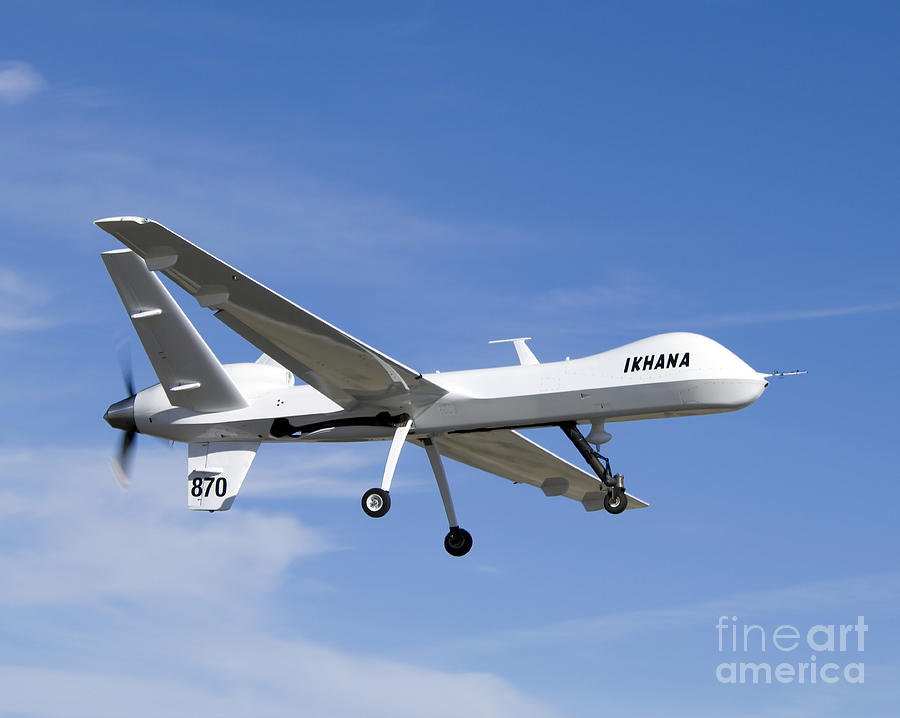 Airplane Photograph - The Ikhana Unmanned Aircraft by Stocktrek Images