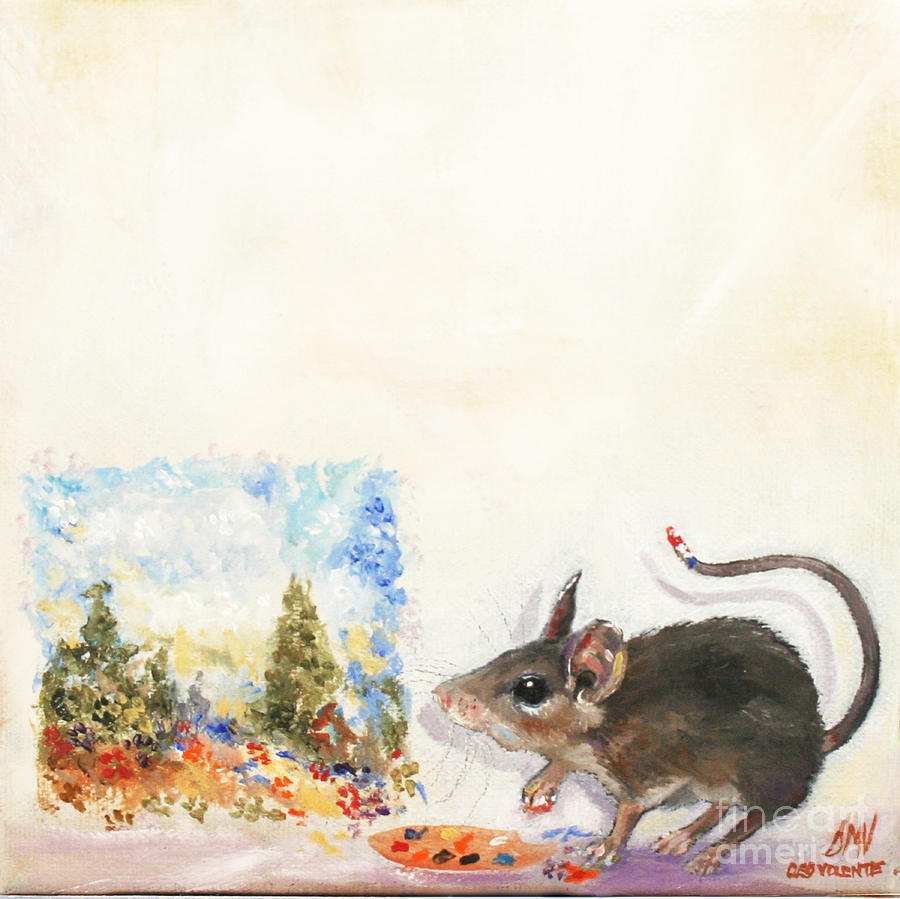 Violano Painting - The Impressionist Mouse by Stella Violano Violano Painting - The Impressionist Mouse by Stella Violano