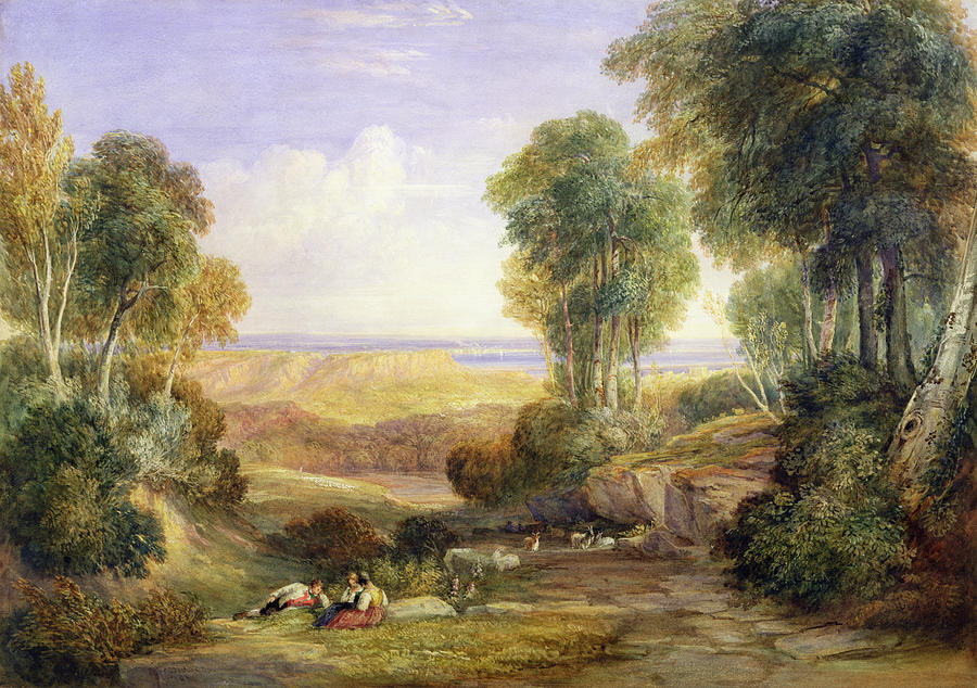 The Photograph - The Junction of the Severn and the Wye with Chepstow in the Distance by David Cox