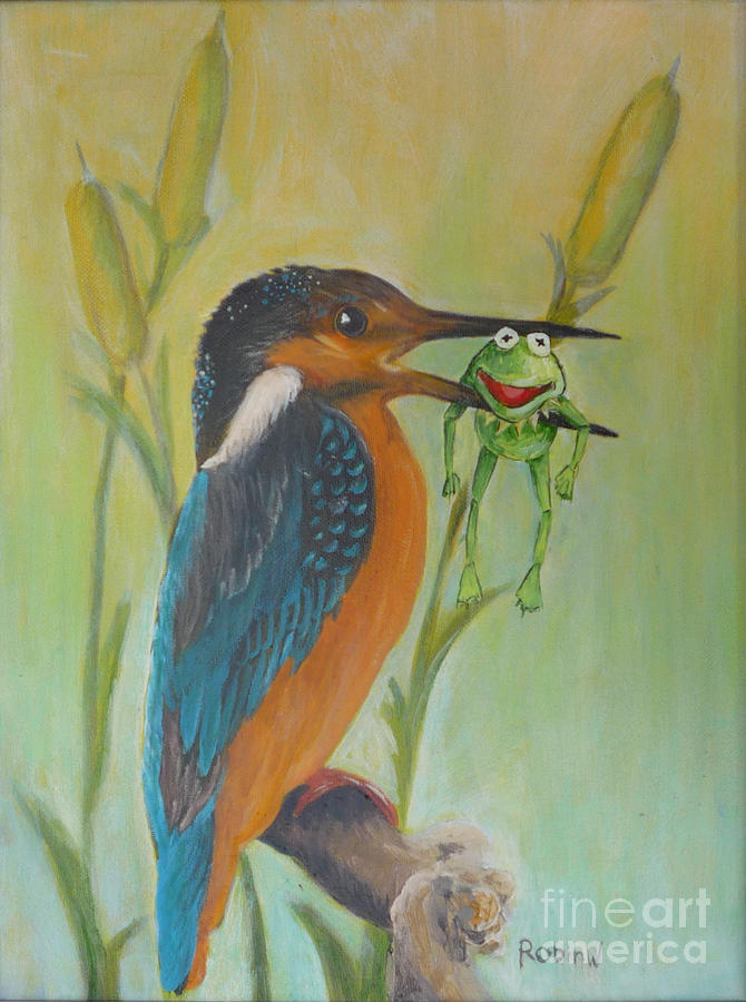 The Kingfisher and the Frog Painting by Robin Wiesneth
