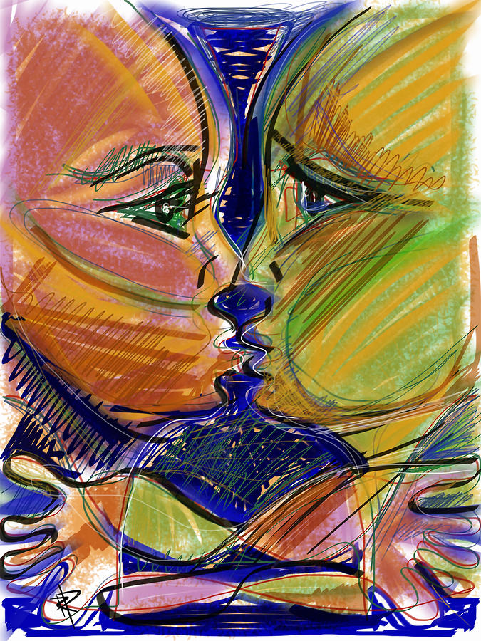 the Kiss Mixed Media by Russell Pierce