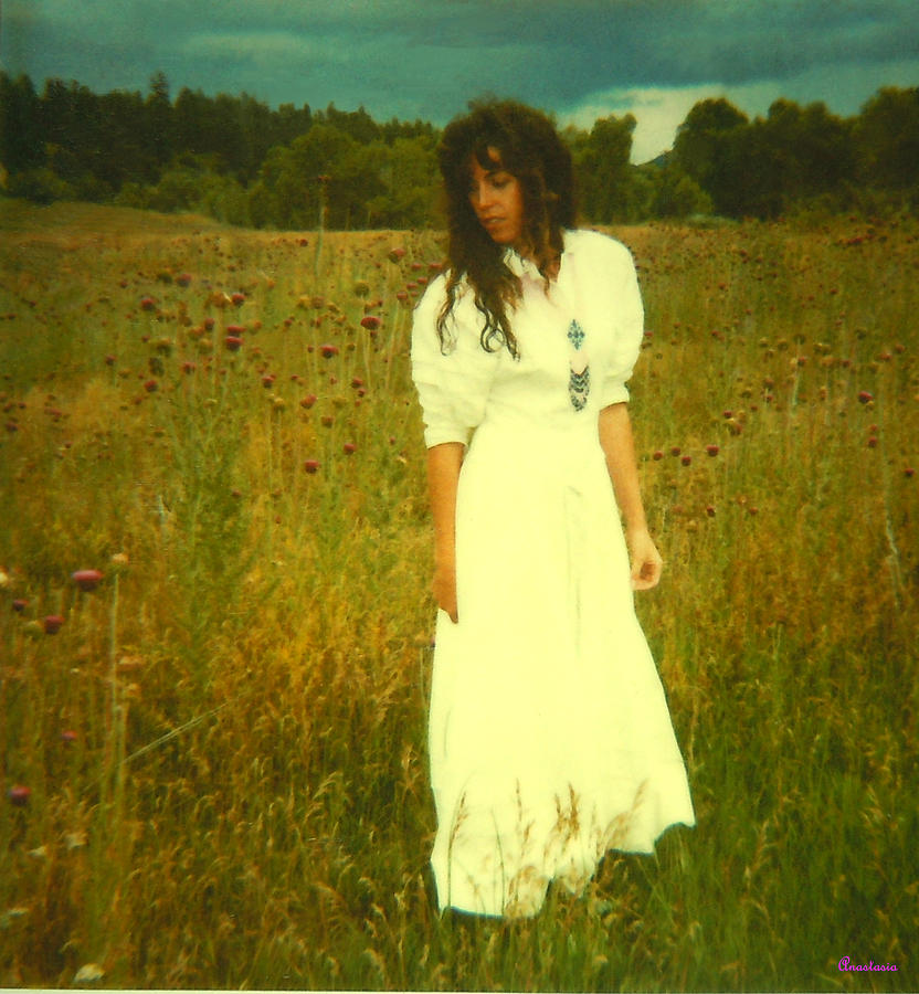 The Lady And The Thistles Blanco River Meadow Memories Photograph by Anastasia Savage Ealy
