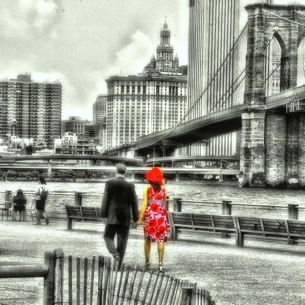 New York City Photograph - The Lady In Red #brooklyn #nyc by Vanessa C