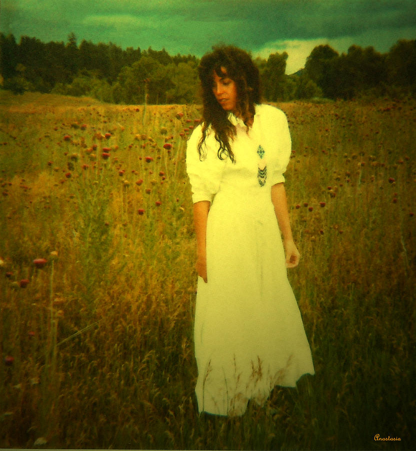 The Lady In The Thistles Blanco River Meadow Memories Photograph by Anastasia Savage Ealy