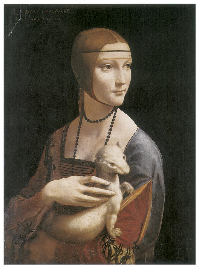 Leonardo Da Vinci Painting - The Lady with an Ermine by Leonardo Da Vinci