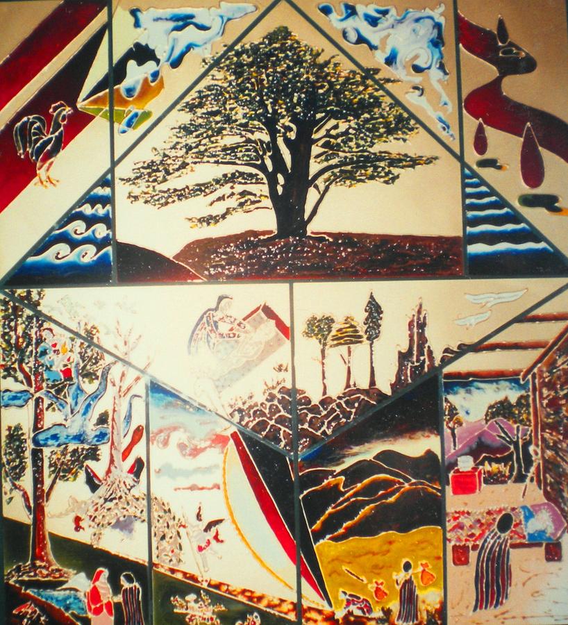 The Legend of the cedar tree Painting by Ray Khalife