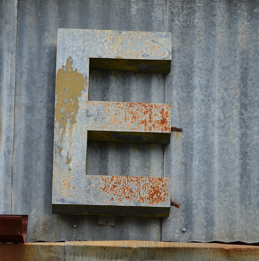 Sign Photograph - The Letter E by Nikki Smith