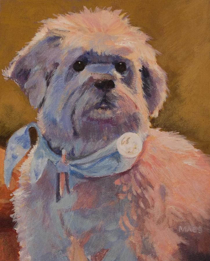 The Lhasa Apso named Bridget Painting by Walt Maes