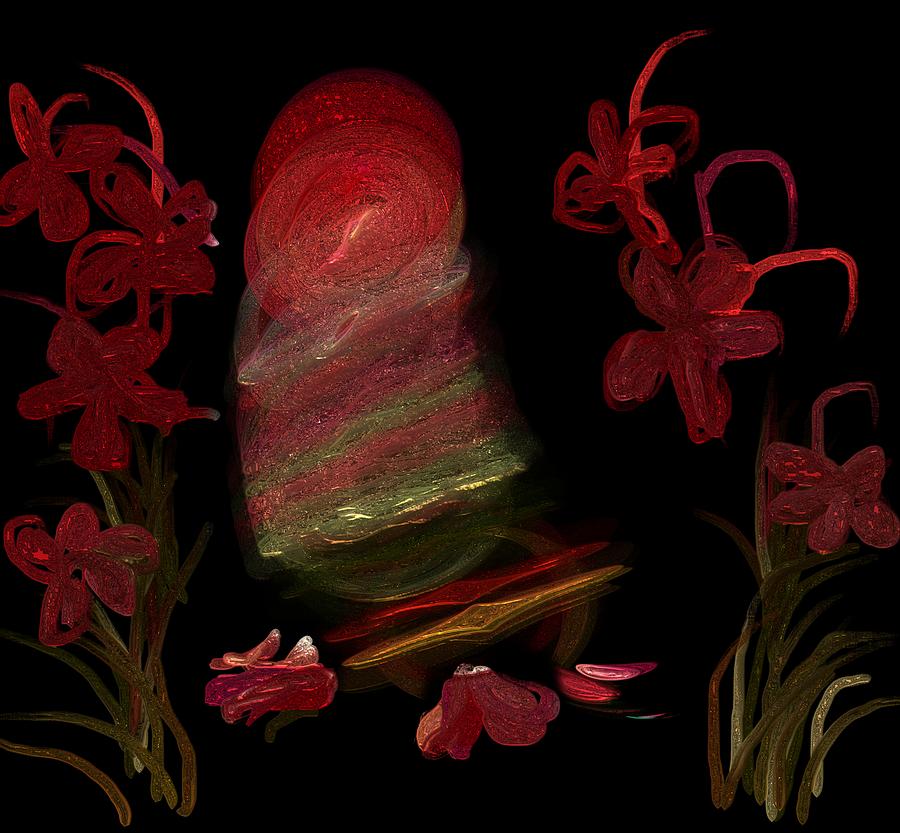 Abstract Digital Art - The light that paints the flowers by Christy Leigh