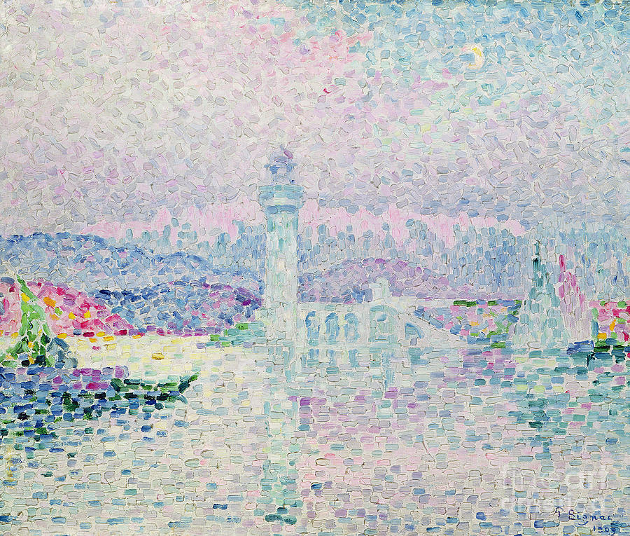 The Lighthouse at Antibes Painting by Paul Signac
