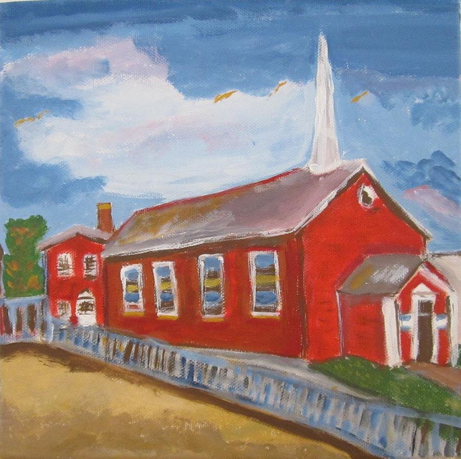 The little church Painting by Jennylynd James