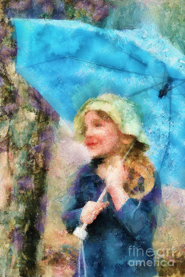 The Little Girl Who Loves Rain Digital Art by Aimelle Ml