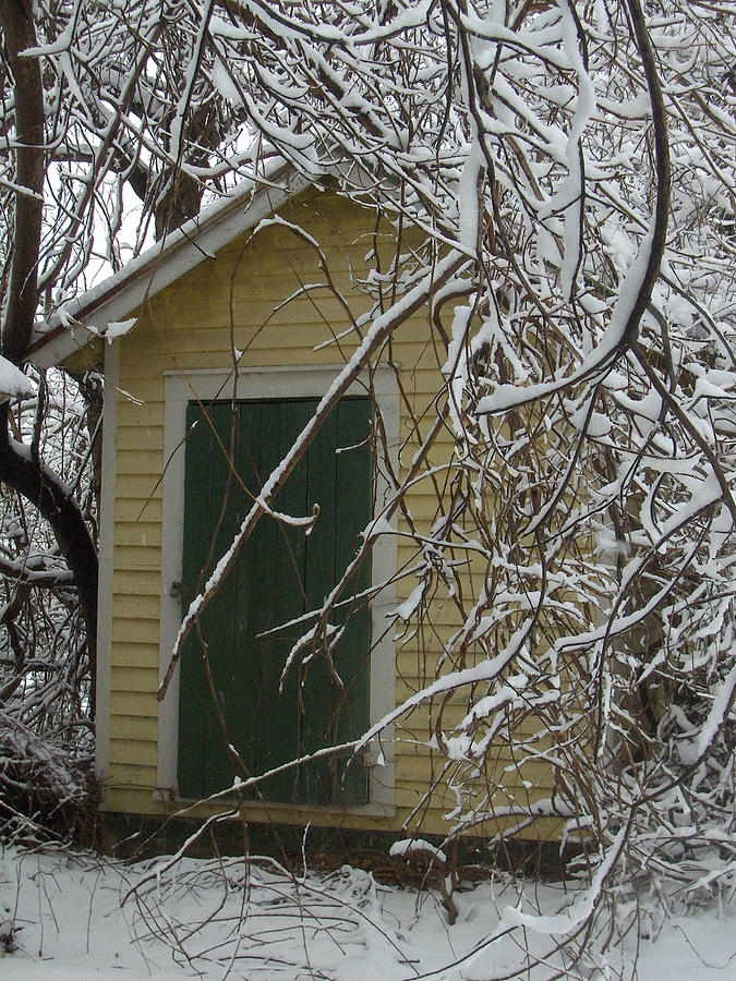 Winter Scenes Photograph - The Little House Out Back by T C Creations