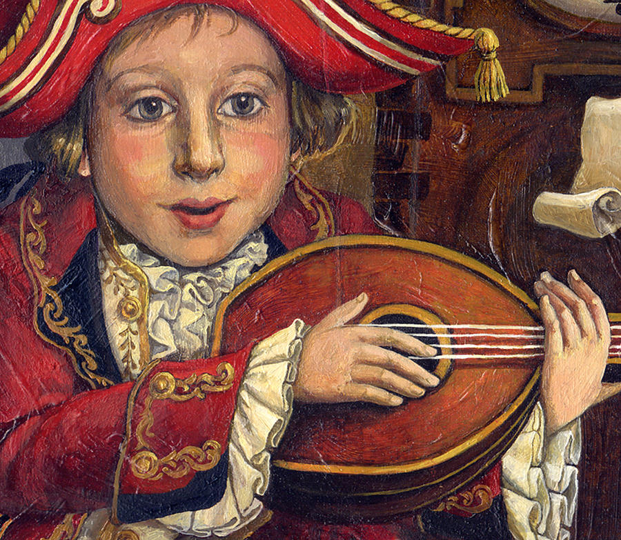 The little Mozart.Detail. Painting by Victoria Francisco - Fine Art America