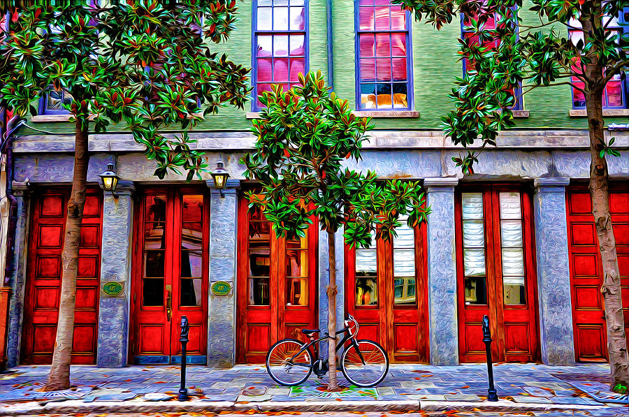 The Locked Bicycle - New Orleans Photograph by Bill Cannon