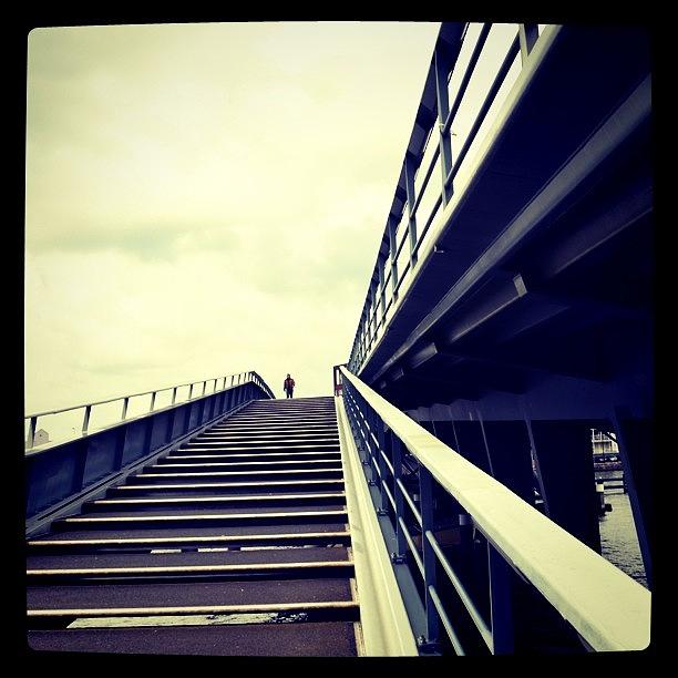 Bridge Photograph - The Lone Pedestrian. #bridge by Robbert Ter Weijden Bridge Photograph - The Lone Pedestrian. #bridge by Robbert Ter Weijden