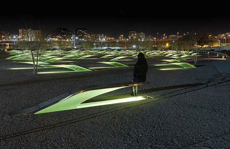 The Lonely Tourist at Pentagon Memorial Photograph by Metro DC Photography