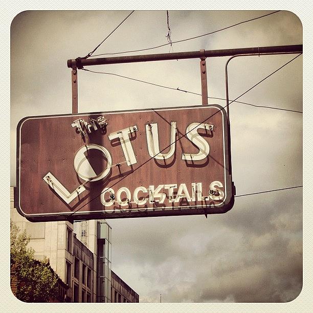 Sign Photograph - The Lotus Cocktails Portland. #portland by Christopher Hughes